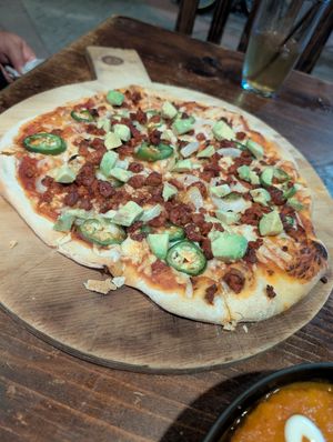 Mexican pizza at Sol de Maple in Cozumel