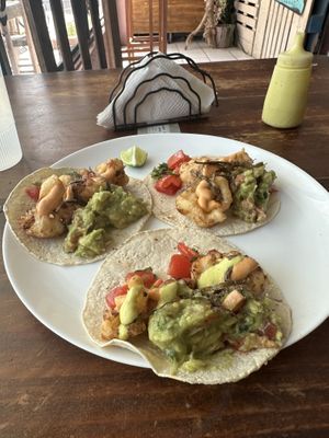 Baja Tacos made with grilled cauliflower   at Sol de Maple in Cozumel