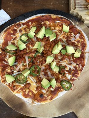 Pizza mexicana  at Sol de Maple in Cozumel