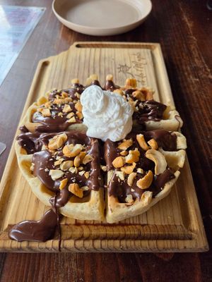 Wow waffles at Sol de Maple in Cozumel