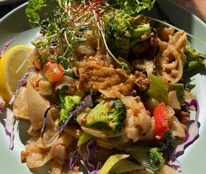 Satay noodles  at Monkey Punch in Noosa Heads