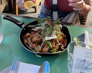 Served in a pan?!  at Monkey Punch in Noosa Heads