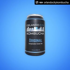 Orlando City Kombucha on tap or in the can. at Burgers & Booch in Orlando