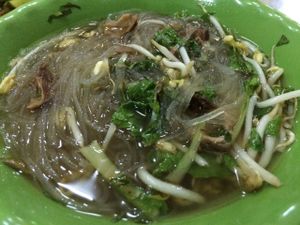 Mushroom rice noodle soup at Vegetarian Food in Phnom Penh