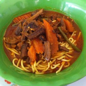 Curry noodle (delicious!) at Vegetarian Food in Phnom Penh