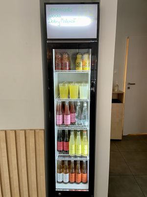 Drinks available. The glasses contain homemade lemonade. at Krowarzywa - Monte Cassino in Szczecin