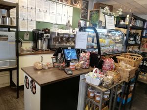 Allergens are listed, and the staff are helpful with finding the vegan options. at LilleHolmestrand in Holmestrand