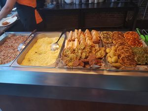 Food selection at Green Olive in Luxembourg City