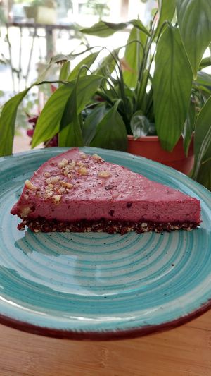 Cherry Hazelnut Cheesecake at Greenology Artisan Desserts in Nicosia