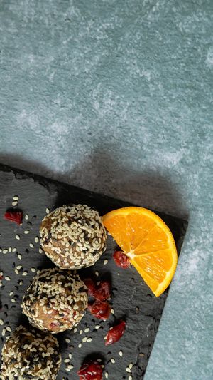 Orange Cranberry Energy Balls at Greenology Artisan Desserts in Nicosia