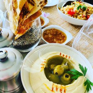 Hummus and Olives at The Creek Bistro Chic in Tunis