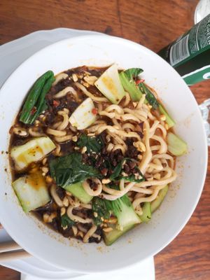 Sichuan dan dan noodles (vegan) at Sibiriens Sinokök in Stockholm