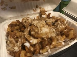 Large poutine fries.  at Zero Clucks Given in Birkenhead