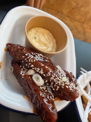 Mini Korean wings (you get 3)   at Zero Clucks Given in Birkenhead