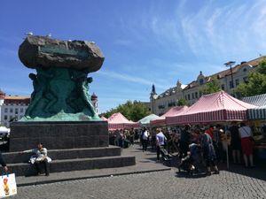 Monument at Möllevångstorget in Malmo