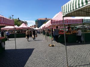Buying at Möllevångstorget in Malmo