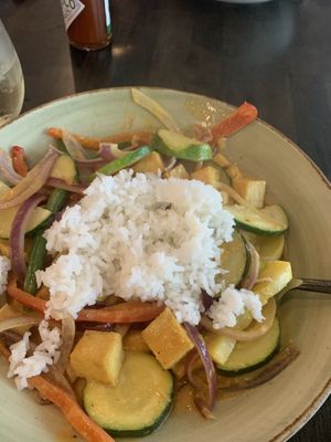 The curry dish with added tofu. This was incredible  at NC Coast Grill & Bar in Duck