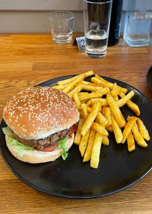 vegan burger (fries included) at Bautinn in Akureyri