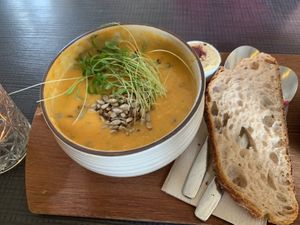 Carrot and sweet potato soup at Mama  in Reykjavik
