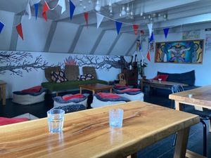 The upstairs area at Mama  in Reykjavik