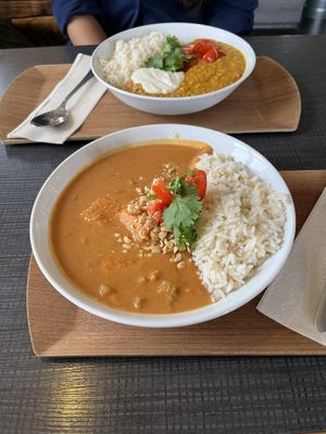 Dahl and Peanut Stew. Big portions, but they’ll cost you.  at Mama  in Reykjavik