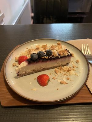Raw blueberry cheesecake   at Mama  in Reykjavik