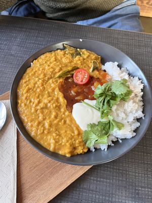 Mama dahl with chutney and yoghurt - our go to dish there  at Mama  in Reykjavik