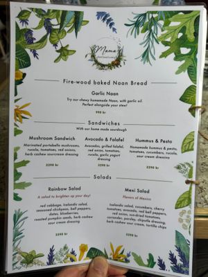 Menu - Bread / Sandwiches / Salads at Mama  in Reykjavik