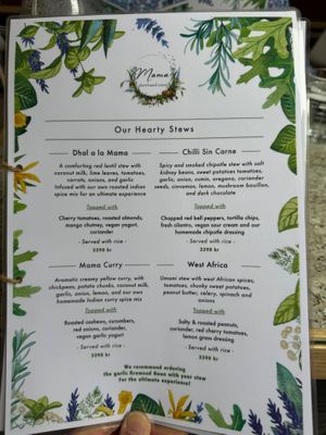 Menu - Our Hearty Stews at Mama  in Reykjavik