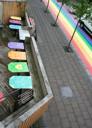 the terrace outside at Mama  in Reykjavik