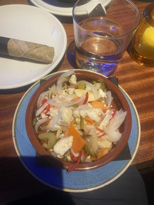 Pickled veggies- 5/5, can’t go wrong with these.   at Cosmica in Boston