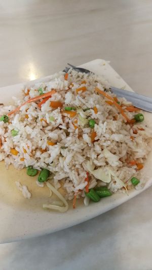 Pumpkin fried rice (omit mock meat) at Forever Green 長榮素食館 in Petaling Jaya