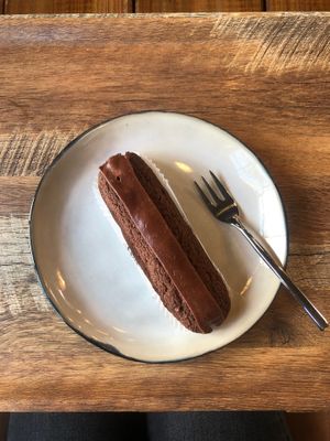 Eclair (pastry from a local organic baker) at Green Stub in Hegenheim