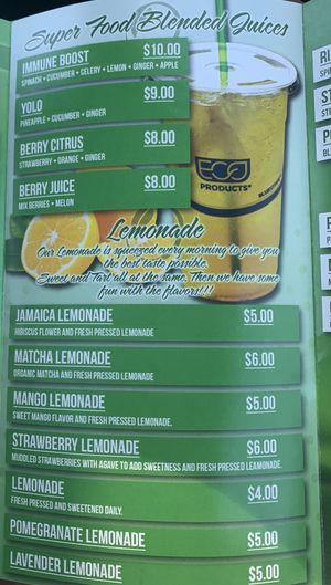 Menu at Cafe Organix in San Bernardino