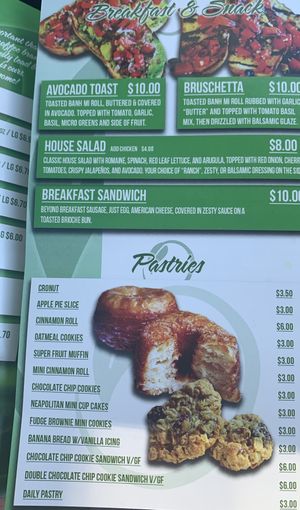 Menu at Cafe Organix in San Bernardino