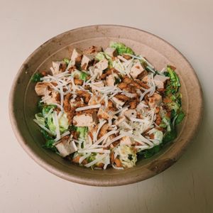 the chik’n caesar salad is amazing!! 10/10 at Cafe Organix in San Bernardino