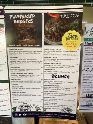 Menu photo 1 at Cafe Organix in San Bernardino