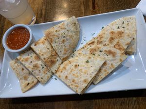 Three cheese quesadilla at Cafe Organix in San Bernardino
