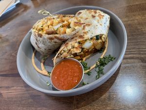 Breakfast burrito 🤌  at Cafe Organix in San Bernardino