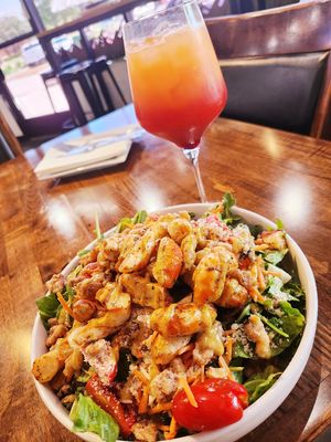 
Sweet Honey Walnut Salad with added vegan shrimp! 😋 and Caribbean paradise. at Cafe Organix in San Bernardino