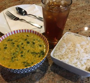 Dhal and Spinach Curry (vegan as is). A favorite. So good. at House of Curry in Rosemount