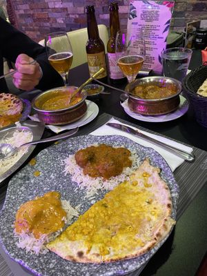 Meatless meatball curry and the Tropical Mango 'chicken' at The Vegan Indian in Amsterdam