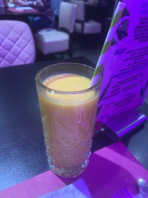 The mango yogurt drink. at The Vegan Indian in Amsterdam