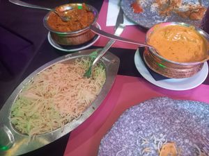 Vegan chicken massala (left) and butter chicken (right) at The Vegan Indian in Amsterdam
