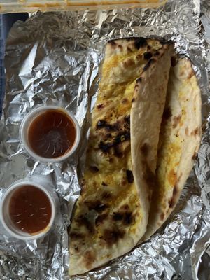 garlic naan (quite ok..)  at The Vegan Indian in Amsterdam