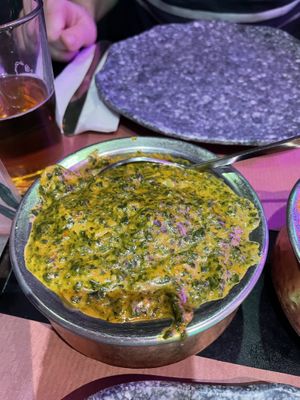 Plant-based chicken saag  at The Vegan Indian in Amsterdam