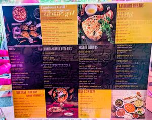Menu page at The Vegan Indian at The Vegan Indian in Amsterdam
