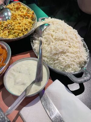 Rice and (vegan) raitha  at The Vegan Indian in Amsterdam