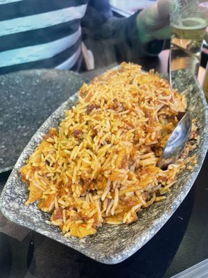 Vegan chicken biryani   at The Vegan Indian in Amsterdam