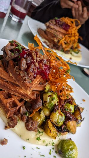 Festive waffles at Thrive in Cambridge